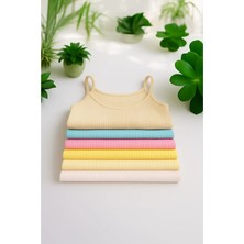 Tusebu Kız Çocuk Fitilli Askılı Atlet Çoklu Paket Yumuşak Esnek Nefes Alan Iç Giyim