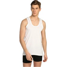 Tutku 6'lı Paket %100 Pamuk Klasik Penye Erkek Atlet Beyaz 0101