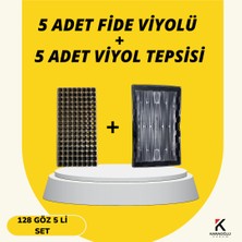 Karaoğlu Vakum Ambalaj 5 Adet Fide Viyolü + 5 Adet Viyol Tepsisi Set Fidelik Fide Yetiştirme Seti Seçimli