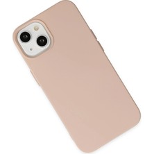 Derin Stok Iphone 14 Kılıf Nano Içi Kadife Silikon - Pudra