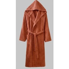 Biçomi Bicomi Premium Kapüşonlu Unisex Bornoz - %100 Soft Pamuklu Yumuşak Doku (Kahve)