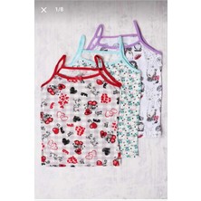 Gümüş Kız Çocuk Desenli Atlet 9-10 Yaş 5num.