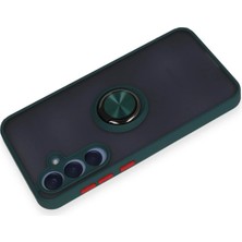 Derin Stok Galaxy A35 5g Kılıf Montreal Yüzüklü Silikon Kapak - Yeşil