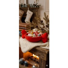 Helis Craft Bayram Özel Kırmızı Fiyonk Tasarım Dekoratif Şekerlik ve Hediyelik Sunum Kasesi