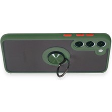 Derin Stok Galaxy S23 Kılıf Montreal Yüzüklü Silikon Kapak - Yeşil