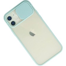 Derin Stok Iphone 12 Kılıf Palm Buzlu Kamera Sürgülü Silikon - Turkuaz