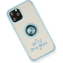 Derin Stok Iphone 12 Kılıf Montreal Yüzüklü Silikon Kapak - Buz
