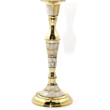 Derin Stok Tekli Pirinç Sedefli Şamdan Model 1