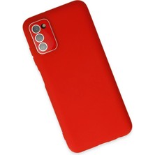 Derin Stok Galaxy A03S Kılıf Lansman Glass Kapak - Kırmızı