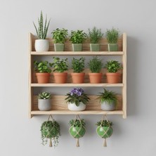 Evdekka 50X50 cm - 3 Katlı Çok Amaçlı Çiçeklik, Mutfak Baharatlık ve Saksı Standı - Montaja Hazır