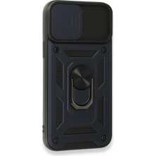 Derin Stok Iphone 15 Kılıf Pars Lens Yüzüklü Silikon - Lacivert