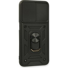 Derin Stok A16 Kılıf Pars Lens Yüzüklü Silikon - Siyah