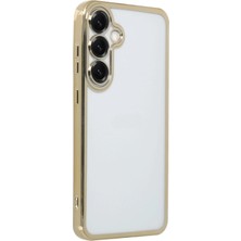 Derin Stok Galaxy S25 Kılıf Lensli Silikon - Gold