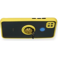 Derin Stok Redmi 9c Kılıf Montreal Yüzüklü Silikon Kapak - Sarı