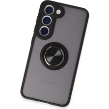 Derin Stok Galaxy S23 Kılıf Montreal Yüzüklü Silikon Kapak - Siyah