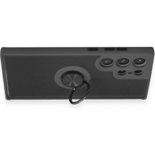 Derin Stok Galaxy S23 Kılıf Montreal Yüzüklü Silikon Kapak - Siyah