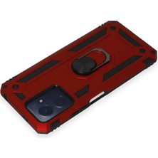 Derin Stok Redmi Note 12 4g Kılıf Sofya Yüzüklü Silikon Kapak - Kırmızı