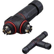Derin Stok PM-24596 4 Pin Telli 3'lü Tip IP68 Su Geçirmez RJ45 Konnektör