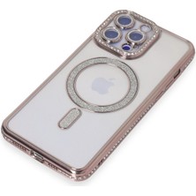 Derin Stok Iphone 14 Kılıf Joke Simli Magneticsafe Kılıf - Pembe