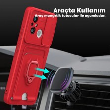 Derin Stok Redmi 12C Kılıf Zuma Kartvizitli Yüzüklü Silikon - Siyah
