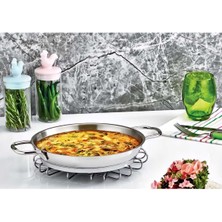 Paslanmaz Çelik Italyan Omlet Sahan 24X3,5CM, Dayanıklı ve Şık Tasarım
