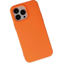Derin Stok Iphone 14 Kılıf Nano Içi Kadife Silikon - Turuncu