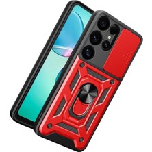 Derin Stok Galaxy S26 Pars Lens Yüzüklü Silikon - Kırmızı