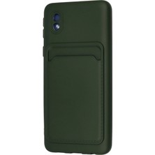 Derin Stok Galaxy A01 Core Kılıf Kelvin Kartvizitli Silikon - Koyu Yeşil