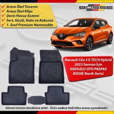 Renault Clio 5 E-Tech Paspas Hybrid Araca Özel 2023 Sonrası Derin Havuzlu Paspas Bosse North Serisi