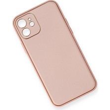 Derin Stok Iphone 12 Kılıf Coco Deri Silikon Kapak - Pembe