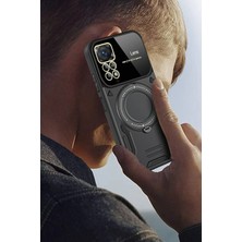 Derin Stok Redmi Note 12 4g Kılıf Joy Lens Standlı Kapak - Mor