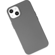Derin Stok Iphone 14 Kılıf Nano Içi Kadife Silikon - Gri