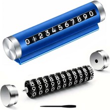 Jetfast Mavi Renk Araç Park Telefon Numaratörü Çevirmeli Ayarlı Torpido Üstü Silindir Numaratör