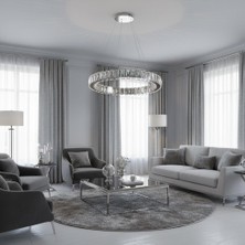 Elizim Home Lighting Kristal Uzaktan Kumandalı Krom Avize