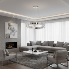 Elizim Home Lighting Kristal Uzaktan Kumandalı Krom Avize