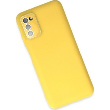 Derin Stok Galaxy A03S Kılıf Lansman Glass Kapak - Sarı