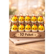 Lumiyo Sevimli Civciv Anahtarlık – Yumurta Tasarımlı Dekoratif Anahtarlık 10'lu Set