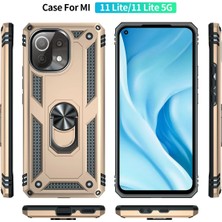 Derin Stok Mi 11 Lite Kılıf Sofya Yüzüklü Silikon Kapak - Gold