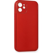 Derin Stok Iphone 12 Mini Kılıf Coco Deri Silikon Kapak - Kırmızı