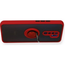 Derin Stok Redmi 9 Kılıf Montreal Yüzüklü Silikon Kapak - Kırmızı