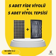 Karaoğlu Vakum Ambalaj 5 Adet Fide Viyolü + 5 Adet Viyol Tepsisi Set Fidelik Fide Yetiştirme Seti Seçimli