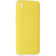 Derin Stok Redmi 9A Kılıf Nano Içi Kadife Silikon - Sarı