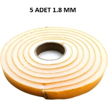 Derin Stok 5 Adet Kapı Pencere Isı Yalıtım Süngeri Yapışkanlı Pencere Rüzgar Bandı 18MM x 2,5 mt