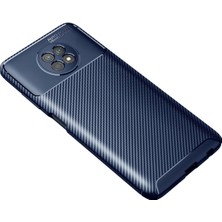 Derin Stok Redmi Note 9 5g Kılıf Auto Focus Karbon Kapak - Lacivert