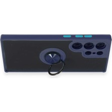 Derin Stok Galaxy S23 Kılıf Montreal Yüzüklü Silikon Kapak - Lacivert