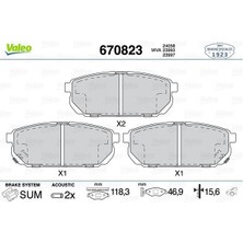 Valeo Arka Balata Kıa Sorento 2.4 02 > 2.5 Crdı 02 >06 > 3.3 06 > 3.5 V6 02 > 583023ED00-583023EU00-WVA23997