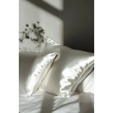 Nemere 2’li  Ipek Dokulu Saten Yastık Kılıfı 50X70 – Beyaz – Mikrosaten, Saç ve Cilt Dostu