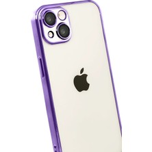 Derin Stok Iphone 15 Lensli Silikon - Mor