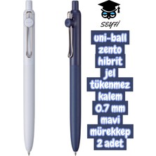Uni-Ball Zento Hibrit Jel Tükenmez Kalem 0.7 mm Mavi Mürekkep 2 Adet