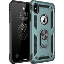 Derin Stok Iphone Xs Kılıf Sofya Yüzüklü Silikon Kapak - Yeşil